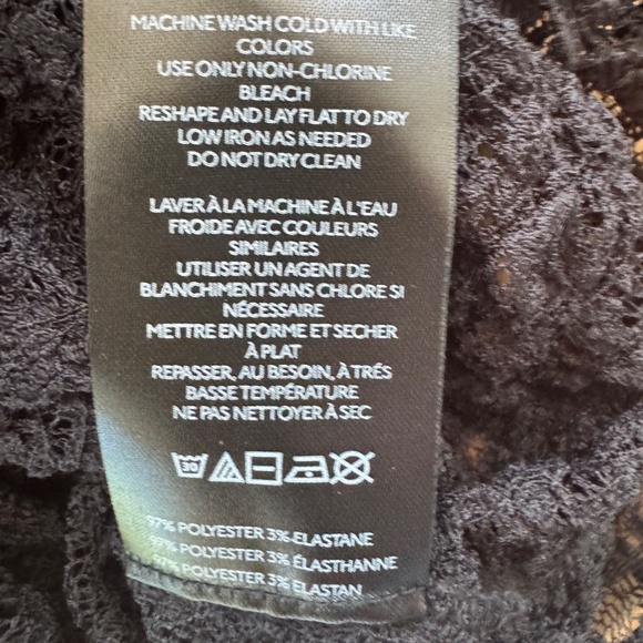 Anthropologie - NWT - Black, XS, Stretch, Short Sleeve, Lace Top - Picture 7 of 12